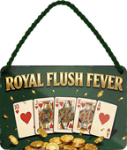 4252024259094		 ''Royal Flush Fever''
Schilderstore24 Blechschilder sind perfekt als Geschenk zu Weihnachten, Geburtstage, Feiern, Partys, Grillabende, Namenstag, Feiertag, Mädelsabend, Hochzeit. Jederzeit stilvoll im Wohnzimmer, Partykeller, Garage, Praxis, Büro, Café, Hauseingang Kartenspiele Spiele Freizeit Brettspiel spiele games karten würfel wette poker schach