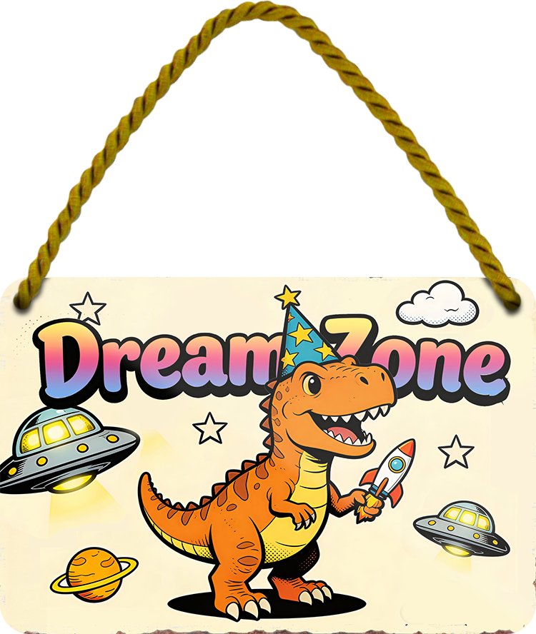 4252024258967		 ''Dream Zone Dino''
Schilderstore24 Blechschilder sind perfekt als Geschenk zu Weihnachten, Geburtstage, Feiern, Partys, Grillabende, Namenstag, Feiertag, Mädelsabend, Hochzeit. Jederzeit stilvoll im Wohnzimmer, Partykeller, Garage, Praxis, Büro, Café, Hauseingang Garten Haushalt Heim Zuhause Gartenarbeit Hausarbeit Zuhause Blumen