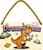 4252024258967		 ''Dream Zone Dino''
Schilderstore24 Blechschilder sind perfekt als Geschenk zu Weihnachten, Geburtstage, Feiern, Partys, Grillabende, Namenstag, Feiertag, Mädelsabend, Hochzeit. Jederzeit stilvoll im Wohnzimmer, Partykeller, Garage, Praxis, Büro, Café, Hauseingang Garten Haushalt Heim Zuhause Gartenarbeit Hausarbeit Zuhause Blumen