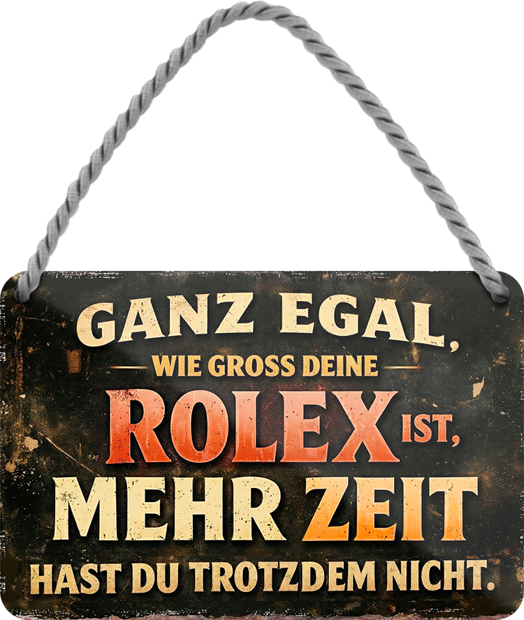 4252024258653		 ''Egal wie groß deine Rolex, mehr Zeit hast du nicht''
Schilderstore24 Blechschilder sind perfekt als Geschenk zu Weihnachten, Geburtstage, Feiern, Partys, Grillabende, Namenstag, Feiertag, Mädelsabend, Hochzeit. Jederzeit stilvoll im Wohnzimmer, Partykeller, Garage, Praxis, Büro, Café, Hauseingang politik regierung fachkräfte ironsich kanzler job Politiker Kabinett Chef Regierung