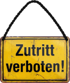 4252024259001		 ''Zutritt verboten''
Schilderstore24 Blechschilder sind perfekt als Geschenk zu Weihnachten, Geburtstage, Feiern, Partys, Grillabende, Namenstag, Feiertag, Mädelsabend, Hochzeit. Jederzeit stilvoll im Wohnzimmer, Partykeller, Garage, Praxis, Büro, Café, Hauseingang Garten Haushalt Heim Zuhause Gartenarbeit Hausarbeit Zuhause Blumen