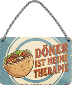 4252024258301		 ''Döner ist meine Therapie''
Schilderstore24 Blechschilder sind perfekt als Geschenk zu Weihnachten, Geburtstage, Feiern, Partys, Grillabende, Partykeller, diät, snack, mahlzei, rezept, wasser Lebensmittel Burger Tee Grill crepes teigware süßigkeit essen grill wurst pommes döner fisch pizza