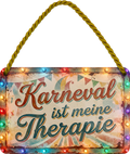 4252024259322		 ''Karneval ist meine Therapie''
Schilderstore24 Blechschilder sind perfekt als Geschenk zu Weihnachten, Geburtstage, Feiern, Partys, Grillabende, Namenstag, Feiertag, Mädelsabend, Hochzeit. Jederzeit stilvoll im Wohnzimmer, Partykeller, Garage, Praxis, Büro, Café, Hauseingang Ruhrpott Ruhrgebiet Platt Sprache hömma helau kultur tradition karneval