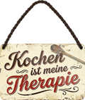4252024258400		 ''Kochen ist meine Therapie''
Schilderstore24 Blechschilder sind perfekt als Geschenk zu Weihnachten, Geburtstage, Feiern, Partys, Grillabende, Partykeller, diät, snack, mahlzei, rezept, wasser Lebensmittel Burger Tee Grill crepes teigware süßigkeit essen grill wurst pommes döner fisch pizza