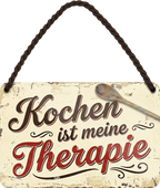 4252024258400		 ''Kochen ist meine Therapie''
Schilderstore24 Blechschilder sind perfekt als Geschenk zu Weihnachten, Geburtstage, Feiern, Partys, Grillabende, Partykeller, diät, snack, mahlzei, rezept, wasser Lebensmittel Burger Tee Grill crepes teigware süßigkeit essen grill wurst pommes döner fisch pizza