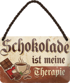 4252024258479		 ''Schokolade ist meine Therapie''
Schilderstore24 Blechschilder sind perfekt als Geschenk zu Weihnachten, Geburtstage, Feiern, Partys, Grillabende, Partykeller, diät, snack, mahlzei, rezept, wasser Lebensmittel Burger Tee Grill crepes teigware süßigkeit essen grill wurst pommes döner fisch pizza