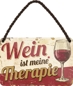 4252024257748		 ''Wein ist meine Therapie''
Schilderstore24 Blechschilder sind perfekt als Geschenk zu Weihnachten, Geburtstage, Feiern, Partys, Grillabende, Namenstag, Feiertag, Mädelsabend, Hochzeit. Jederzeit stilvoll im Wohnzimmer, Partykeller, Garage, Praxis, Büro, Café, Hauseingang Alkohol Cocktail Bier Sekt Getränk Bier Alkohol schnaps promille tequila   