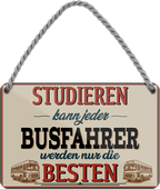 4252024257984		 ''Studieren kann jeder Busfahrer''
Schilderstore24 Blechschilder sind perfekt als Geschenk zu Weihnachten, Geburtstage, Feiern, Partys, Grillabende, Namenstag, Feiertag, Mädelsabend, Hochzeit. Jederzeit stilvoll im Wohnzimmer, Partykeller, Garage, Praxis, Büro, Café, zitat Büro Chef Angestellter Arbeit Job Arbeitsplatz Alltag Beruf Ausbildung