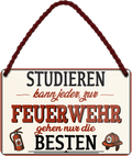 4252024258639		 ''Studieren kann jeder Feuerwehr''
Schilderstore24 Blechschilder sind perfekt als Geschenk zu Weihnachten, Geburtstage, Feiern, Partys, Grillabende, Namenstag, Feiertag, Mädelsabend, Hochzeit. Jederzeit stilvoll im Wohnzimmer, Partykeller, Garage, Praxis, Büro, Café, Hauseingang Feuerwehr Feuer Brand Schutz Rettung freiwillige Alarm rettungsdienst hilfe feuer
