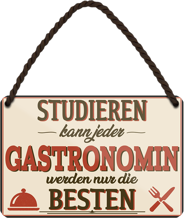 4252024258554		 ''Studieren kann jeder Gastronomin''
Schilderstore24 Blechschilder sind perfekt als Geschenk zu Weihnachten, Geburtstage, Feiern, Partys, Grillabende, Partykeller, diät, snack, mahlzei, rezept, wasser Lebensmittel Burger Tee Grill crepes teigware süßigkeit essen grill wurst pommes döner fisch pizza