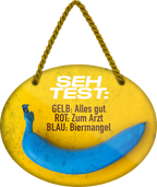 4252024245295	Schilderstore24	 ''Seh Test. Gelb alles gut, Blau Biermangel (braun)'' Schilderstore24 Blechschilder sind perfekt als Geschenk zu Weihnachten, Geburtstage, Feiern, Partys, Grillabende, Namenstag, Feiertag, Mädelsabend, Hochzeit. Jederzeit stilvoll im Wohnzimmer, Partykeller, Garage, Praxis, Büro, Café, Hauseingang Alkohol Kasten Bier Saufen Getränk Bier Alkohol schaumkrone promille hopfen
