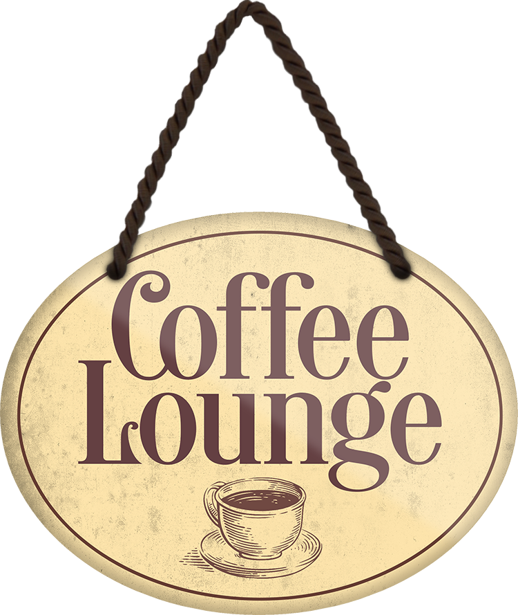 4252024247800	Schilderstore24	 ''Coffee Lounge'' Schilderstore24 Blechschilder sind perfekt als Geschenk zu Weihnachten, Geburtstage, Feiern, Partys, Grillabende, Namenstag, Feiertag, Mädelsabend, Hochzeit. Jederzeit stilvoll im Wohnzimmer, Partykeller, Garage, Praxis, Büro, Café, Hauseingang Lebensmittel Kaffee Kuchen Sucht café coffee kaffeemaschine getränk essen