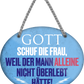 4252024245578	Schilderstore24	 ''Gott schuf die Frau, weil der Mann alleine nicht überlebt'' Schilderstore24 Blechschilder sind perfekt als Geschenk zu Weihnachten, Geburtstage, Feiern, Partys, Grillabende, Namenstag, Feiertag, Mädelsabend, Hochzeit. Jederzeit stilvoll im Wohnzimmer, Partykeller, Garage, Praxis, Büro, Café, Hauseingang Familie Zuhause Eltern Geschwister oma opa familie mama papa geschwister