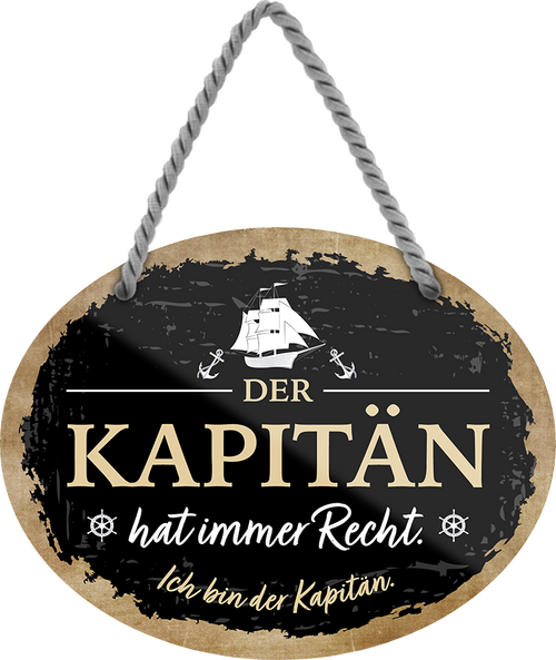 4252024246278	Schilderstore24	 ''Der Kapitän hat immer recht'' Schilderstore24 Blechschilder sind perfekt als Geschenk zu Weihnachten, Geburtstage, Feiern, Partys, Grillabende, Namenstag, Feiertag, Mädelsabend, Hochzeit. Jederzeit stilvoll im Wohnzimmer, Partykeller, Garage, Praxis, Büro, Café, Hauseingang Meer Urlaub Sommer Sandstrand meer wasser strand sand urlaub ferien