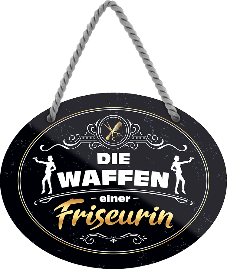 4252024247909	Schilderstore24	 ''Die Waffen einer Friseurin'' Schilderstore24 Blechschilder sind perfekt als Geschenk zu Weihnachten, Geburtstage, Feiern, Partys, Grillabende, Namenstag, Feiertag, Mädelsabend, Hochzeit. Jederzeit stilvoll im Wohnzimmer, Partykeller, Garage, Praxis, Büro, Café, Hauseingang Friseur Tattoo Schönheit Haare Haut Barber tattowierer hautschmuck piercing schminke