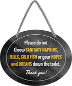 4252024247992	Schilderstore24	 ''Please do not throw sanitary napkins, dreams toilet'' Schilderstore24 Blechschilder sind perfekt als Geschenk zu Weihnachten, Geburtstage, Feiern, Partys, Grillabende, Namenstag, Feiertag, Mädelsabend, Hochzeit. Jederzeit stilvoll im Wohnzimmer, Partykeller, Garage, Praxis, Büro, Café, Hauseingang Zuhause WC Open Closed Badezimmer toilette scheißhaus putzen haushalt heim