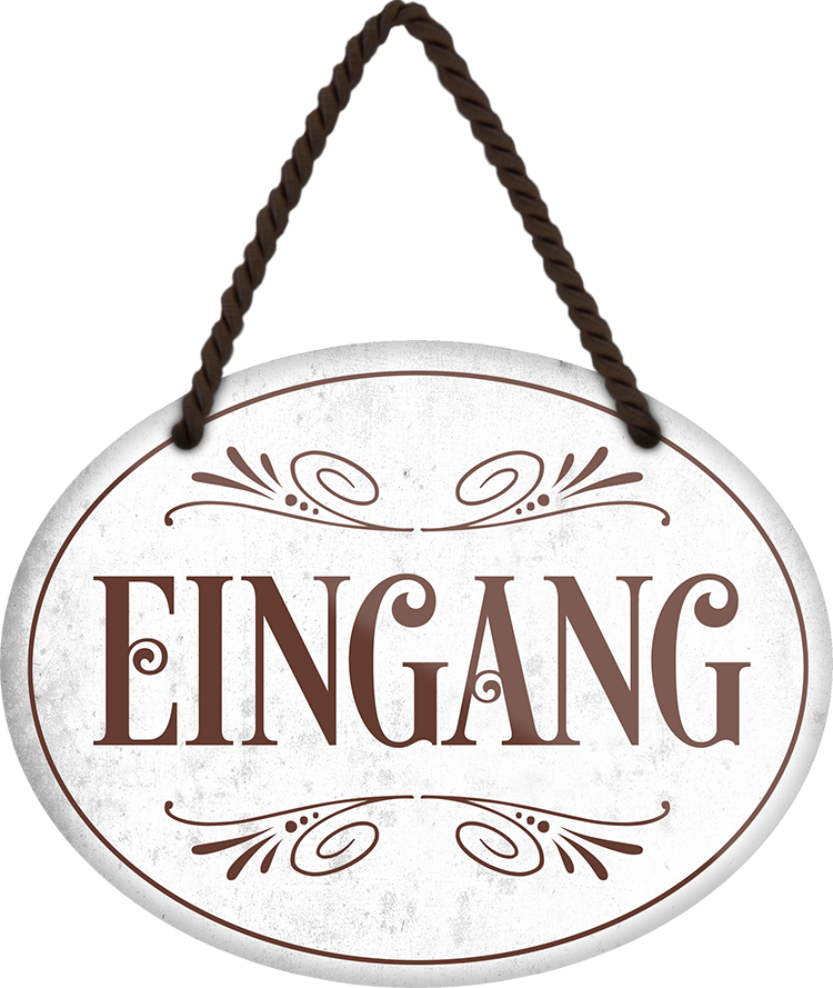 4252024245943	Schilderstore24	 ''Eingang'' Schilderstore24 Blechschilder sind perfekt als Geschenk zu Weihnachten, Geburtstage, Feiern, Partys, Grillabende, Namenstag, Feiertag, Mädelsabend, Hochzeit. Jederzeit stilvoll im Wohnzimmer, Partykeller, Garage, Praxis, Büro, Café, Hauseingang Küche Haushalt Willkommen Eigenheim heim essen haus kochen herzlich Zuhause putzen