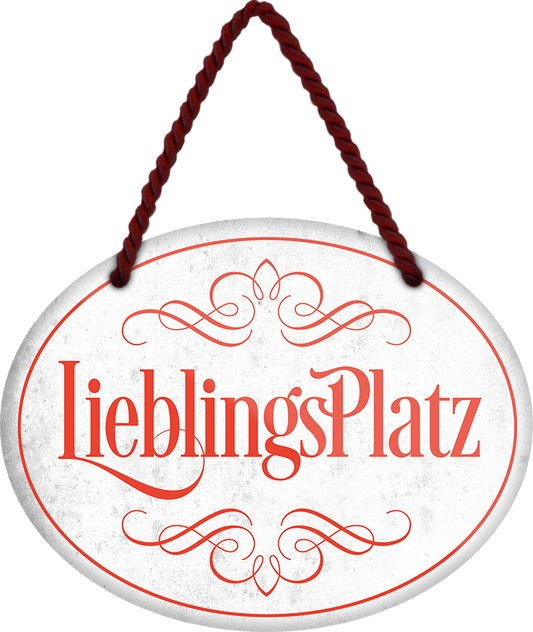 4252024245967	Schilderstore24	 ''Lieblings Platz'' Schilderstore24 Blechschilder sind perfekt als Geschenk zu Weihnachten, Geburtstage, Feiern, Partys, Grillabende, Namenstag, Feiertag, Mädelsabend, Hochzeit. Jederzeit stilvoll im Wohnzimmer, Partykeller, Garage, Praxis, Büro, Café, Hauseingang Küche Haushalt Willkommen Eigenheim heim essen haus kochen herzlich Zuhause putzen