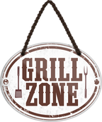 4252024247107	Schilderstore24	 ''Grill Zone'' Schilderstore24 Blechschilder sind perfekt als Geschenk zu Weihnachten, Geburtstage, Feiern, Partys, Grillabende, Namenstag, Feiertag, Mädelsabend, Hochzeit. Jederzeit stilvoll im Wohnzimmer, Partykeller, Garage, Praxis, Büro, Café, Hauseingang Lebensmittel Kaffee Kuchen Tee Grill crepes teigware süßigkeit essen grill wurst