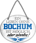 4252024247206	Schilderstore24	 ''Ein Leben ohne Bochum ist sinnlos'' Schilderstore24 Blechschilder sind perfekt als Geschenk zu Weihnachten, Geburtstage, Feiern, Partys, Grillabende, Namenstag, Feiertag, Mädelsabend, Hochzeit. Jederzeit stilvoll im Wohnzimmer, Partykeller, Garage, Praxis, Büro, Café, Hauseingang Fußball Mannschaft Verein Bolzen Ball sport liga kicken stadion freizeit