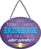 4252024247305	Schilderstore24	 ''Ein Leben ohne Erzgebirge ist sinnlos'' Schilderstore24 Blechschilder sind perfekt als Geschenk zu Weihnachten, Geburtstage, Feiern, Partys, Grillabende, Namenstag, Feiertag, Mädelsabend, Hochzeit. Jederzeit stilvoll im Wohnzimmer, Partykeller, Garage, Praxis, Büro, Café, Hauseingang Fußball Mannschaft Verein Bolzen Ball sport liga kicken stadion freizeit