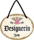 4252024246636	Schilderstore24	 ''Designerin'' Schilderstore24 Blechschilder sind perfekt als Geschenk zu Weihnachten, Geburtstage, Feiern, Partys, Grillabende, Namenstag, Feiertag, Mädelsabend, Hochzeit. Jederzeit stilvoll im Wohnzimmer, Partykeller, Garage, Praxis, Büro, Café, Hauseingang Büro Chef Angestellter Arbeit Job Arbeitsplatz Alltag Beruf Ausbildung