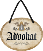 4252024246483	Schilderstore24	 ''Advokat'' Schilderstore24 Blechschilder sind perfekt als Geschenk zu Weihnachten, Geburtstage, Feiern, Partys, Grillabende, Namenstag, Feiertag, Mädelsabend, Hochzeit. Jederzeit stilvoll im Wohnzimmer, Partykeller, Garage, Praxis, Büro, Café, Hauseingang Büro Chef Angestellter Arbeit Job Arbeitsplatz Alltag Beruf Ausbildung