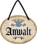 4252024246490	Schilderstore24	 ''Anwalt'' Schilderstore24 Blechschilder sind perfekt als Geschenk zu Weihnachten, Geburtstage, Feiern, Partys, Grillabende, Namenstag, Feiertag, Mädelsabend, Hochzeit. Jederzeit stilvoll im Wohnzimmer, Partykeller, Garage, Praxis, Büro, Café, Hauseingang Büro Chef Angestellter Arbeit Job Arbeitsplatz Alltag Beruf Ausbildung