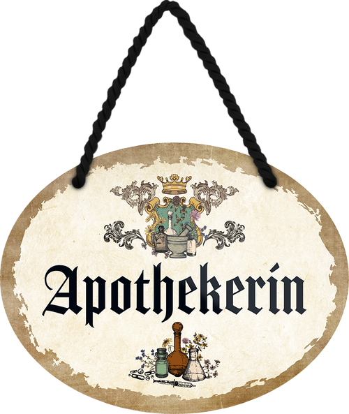 4252024246513	Schilderstore24	 ''Apothekerin'' Schilderstore24 Blechschilder sind perfekt als Geschenk zu Weihnachten, Geburtstage, Feiern, Partys, Grillabende, Namenstag, Feiertag, Mädelsabend, Hochzeit. Jederzeit stilvoll im Wohnzimmer, Partykeller, Garage, Praxis, Büro, Café, Hauseingang Büro Chef Angestellter Arbeit Job Arbeitsplatz Alltag Beruf Ausbildung