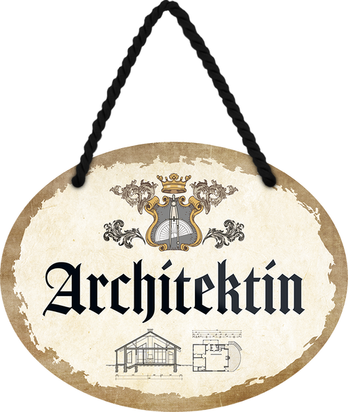 4252024246520	Schilderstore24	 ''Architektin'' Schilderstore24 Blechschilder sind perfekt als Geschenk zu Weihnachten, Geburtstage, Feiern, Partys, Grillabende, Namenstag, Feiertag, Mädelsabend, Hochzeit. Jederzeit stilvoll im Wohnzimmer, Partykeller, Garage, Praxis, Büro, Café, Hauseingang Büro Chef Angestellter Arbeit Job Arbeitsplatz Alltag Beruf Ausbildung