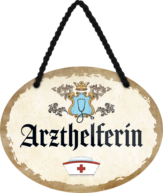 4252024246544	Schilderstore24	 ''Arzthelferin'' Schilderstore24 Blechschilder sind perfekt als Geschenk zu Weihnachten, Geburtstage, Feiern, Partys, Grillabende, Namenstag, Feiertag, Mädelsabend, Hochzeit. Jederzeit stilvoll im Wohnzimmer, Partykeller, Garage, Praxis, Büro, Café, Hauseingang Büro Chef Angestellter Arbeit Job Arbeitsplatz Alltag Beruf Ausbildung