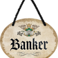 4252024246568	Schilderstore24	 ''Banker'' Schilderstore24 Blechschilder sind perfekt als Geschenk zu Weihnachten, Geburtstage, Feiern, Partys, Grillabende, Namenstag, Feiertag, Mädelsabend, Hochzeit. Jederzeit stilvoll im Wohnzimmer, Partykeller, Garage, Praxis, Büro, Café, Hauseingang Büro Chef Angestellter Arbeit Job Arbeitsplatz Alltag Beruf Ausbildung