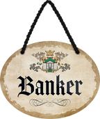 4252024246568	Schilderstore24	 ''Banker'' Schilderstore24 Blechschilder sind perfekt als Geschenk zu Weihnachten, Geburtstage, Feiern, Partys, Grillabende, Namenstag, Feiertag, Mädelsabend, Hochzeit. Jederzeit stilvoll im Wohnzimmer, Partykeller, Garage, Praxis, Büro, Café, Hauseingang Büro Chef Angestellter Arbeit Job Arbeitsplatz Alltag Beruf Ausbildung