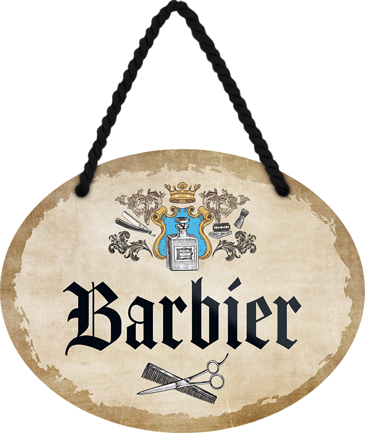 4252024247893	Schilderstore24	 ''Barbier'' Schilderstore24 Blechschilder sind perfekt als Geschenk zu Weihnachten, Geburtstage, Feiern, Partys, Grillabende, Namenstag, Feiertag, Mädelsabend, Hochzeit. Jederzeit stilvoll im Wohnzimmer, Partykeller, Garage, Praxis, Büro, Café, Hauseingang Friseur Tattoo Schönheit Haare Haut Barber tattowierer hautschmuck piercing schminke