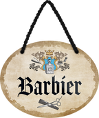 4252024247893	Schilderstore24	 ''Barbier'' Schilderstore24 Blechschilder sind perfekt als Geschenk zu Weihnachten, Geburtstage, Feiern, Partys, Grillabende, Namenstag, Feiertag, Mädelsabend, Hochzeit. Jederzeit stilvoll im Wohnzimmer, Partykeller, Garage, Praxis, Büro, Café, Hauseingang Friseur Tattoo Schönheit Haare Haut Barber tattowierer hautschmuck piercing schminke