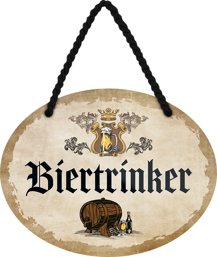 4252024245233	Schilderstore24	 ''Biertrinker'' Schilderstore24 Blechschilder sind perfekt als Geschenk zu Weihnachten, Geburtstage, Feiern, Partys, Grillabende, Namenstag, Feiertag, Mädelsabend, Hochzeit. Jederzeit stilvoll im Wohnzimmer, Partykeller, Garage, Praxis, Büro, Café, Hauseingang Alkohol Kasten Bier Saufen Getränk Bier Alkohol schaumkrone promille hopfen