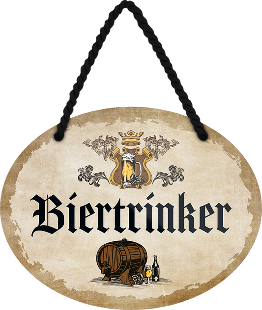 4252024245233	Schilderstore24	 ''Biertrinker'' Schilderstore24 Blechschilder sind perfekt als Geschenk zu Weihnachten, Geburtstage, Feiern, Partys, Grillabende, Namenstag, Feiertag, Mädelsabend, Hochzeit. Jederzeit stilvoll im Wohnzimmer, Partykeller, Garage, Praxis, Büro, Café, Hauseingang Alkohol Kasten Bier Saufen Getränk Bier Alkohol schaumkrone promille hopfen