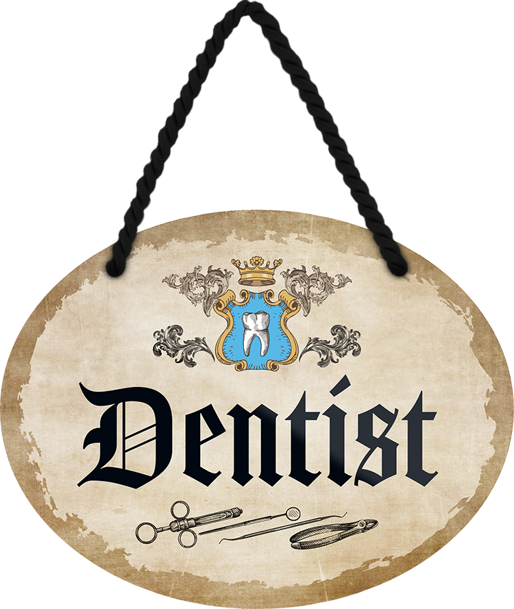 4252024246612	Schilderstore24	 ''Dentist'' Schilderstore24 Blechschilder sind perfekt als Geschenk zu Weihnachten, Geburtstage, Feiern, Partys, Grillabende, Namenstag, Feiertag, Mädelsabend, Hochzeit. Jederzeit stilvoll im Wohnzimmer, Partykeller, Garage, Praxis, Büro, Café, Hauseingang Büro Chef Angestellter Arbeit Job Arbeitsplatz Alltag Beruf Ausbildung