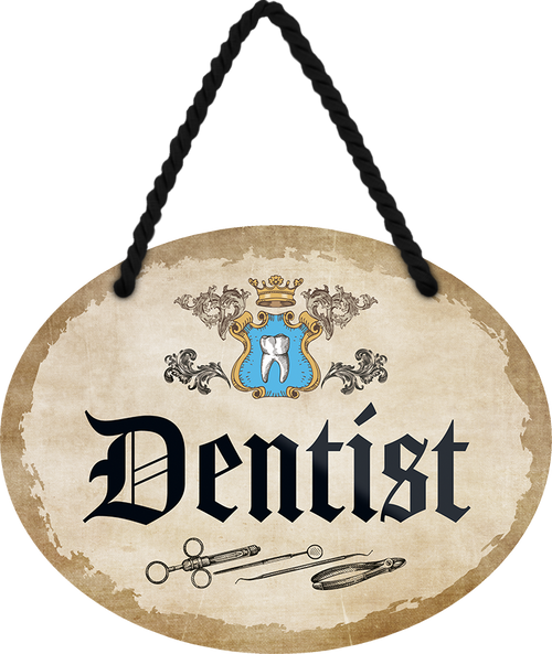 4252024246612	Schilderstore24	 ''Dentist'' Schilderstore24 Blechschilder sind perfekt als Geschenk zu Weihnachten, Geburtstage, Feiern, Partys, Grillabende, Namenstag, Feiertag, Mädelsabend, Hochzeit. Jederzeit stilvoll im Wohnzimmer, Partykeller, Garage, Praxis, Büro, Café, Hauseingang Büro Chef Angestellter Arbeit Job Arbeitsplatz Alltag Beruf Ausbildung