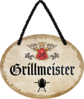 4252024247114	Schilderstore24	 ''Grillmeister'' Schilderstore24 Blechschilder sind perfekt als Geschenk zu Weihnachten, Geburtstage, Feiern, Partys, Grillabende, Namenstag, Feiertag, Mädelsabend, Hochzeit. Jederzeit stilvoll im Wohnzimmer, Partykeller, Garage, Praxis, Büro, Café, Hauseingang Lebensmittel Kaffee Kuchen Tee Grill crepes teigware süßigkeit essen grill wurst
