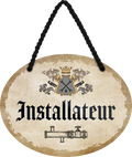 4252024245790	Schilderstore24	 ''Installateur'' Schilderstore24 Blechschilder sind perfekt als Geschenk zu Weihnachten, Geburtstage, Feiern, Partys, Grillabende, Namenstag, Feiertag, Mädelsabend, Hochzeit. Jederzeit stilvoll im Wohnzimmer, Partykeller, Garage, Praxis, Büro,Architekt Hauseingang Handwerk Baustelle Arbeit Bau werkeln baustelle handwerker bauarbeiter