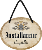 4252024245790	Schilderstore24	 ''Installateur'' Schilderstore24 Blechschilder sind perfekt als Geschenk zu Weihnachten, Geburtstage, Feiern, Partys, Grillabende, Namenstag, Feiertag, Mädelsabend, Hochzeit. Jederzeit stilvoll im Wohnzimmer, Partykeller, Garage, Praxis, Büro,Architekt Hauseingang Handwerk Baustelle Arbeit Bau werkeln baustelle handwerker bauarbeiter
