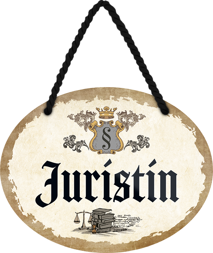 4252024246773	Schilderstore24	 ''Juristin'' Schilderstore24 Blechschilder sind perfekt als Geschenk zu Weihnachten, Geburtstage, Feiern, Partys, Grillabende, Namenstag, Feiertag, Mädelsabend, Hochzeit. Jederzeit stilvoll im Wohnzimmer, Partykeller, Garage, Praxis, Büro, Café, Hauseingang Büro Chef Angestellter Arbeit Job Arbeitsplatz Alltag Beruf Ausbildung