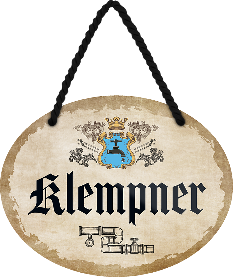 4252024245806	Schilderstore24	 ''Klempner'' Schilderstore24 Blechschilder sind perfekt als Geschenk zu Weihnachten, Geburtstage, Feiern, Partys, Grillabende, Namenstag, Feiertag, Mädelsabend, Hochzeit. Jederzeit stilvoll im Wohnzimmer, Partykeller, Garage, Praxis, Büro,Architekt Hauseingang Handwerk Baustelle Arbeit Bau werkeln baustelle handwerker bauarbeiter