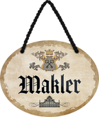 4252024246865	Schilderstore24	 ''Makler'' Schilderstore24 Blechschilder sind perfekt als Geschenk zu Weihnachten, Geburtstage, Feiern, Partys, Grillabende, Namenstag, Feiertag, Mädelsabend, Hochzeit. Jederzeit stilvoll im Wohnzimmer, Partykeller, Garage, Praxis, Büro, Café, Hauseingang Büro Chef Angestellter Arbeit Job Arbeitsplatz Alltag Beruf Ausbildung