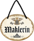 4252024246872	Schilderstore24	 ''Maklerin'' Schilderstore24 Blechschilder sind perfekt als Geschenk zu Weihnachten, Geburtstage, Feiern, Partys, Grillabende, Namenstag, Feiertag, Mädelsabend, Hochzeit. Jederzeit stilvoll im Wohnzimmer, Partykeller, Garage, Praxis, Büro, Café, Hauseingang Büro Chef Angestellter Arbeit Job Arbeitsplatz Alltag Beruf Ausbildung