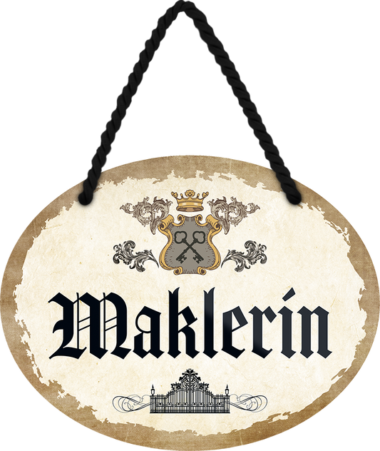 4252024246872	Schilderstore24	 ''Maklerin'' Schilderstore24 Blechschilder sind perfekt als Geschenk zu Weihnachten, Geburtstage, Feiern, Partys, Grillabende, Namenstag, Feiertag, Mädelsabend, Hochzeit. Jederzeit stilvoll im Wohnzimmer, Partykeller, Garage, Praxis, Büro, Café, Hauseingang Büro Chef Angestellter Arbeit Job Arbeitsplatz Alltag Beruf Ausbildung