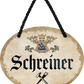 4252024245868	Schilderstore24	 ''Schreiner'' Schilderstore24 Blechschilder sind perfekt als Geschenk zu Weihnachten, Geburtstage, Feiern, Partys, Grillabende, Namenstag, Feiertag, Mädelsabend, Hochzeit. Jederzeit stilvoll im Wohnzimmer, Partykeller, Garage, Praxis, Büro,Architekt Hauseingang Handwerk Baustelle Arbeit Bau werkeln baustelle handwerker bauarbeiter