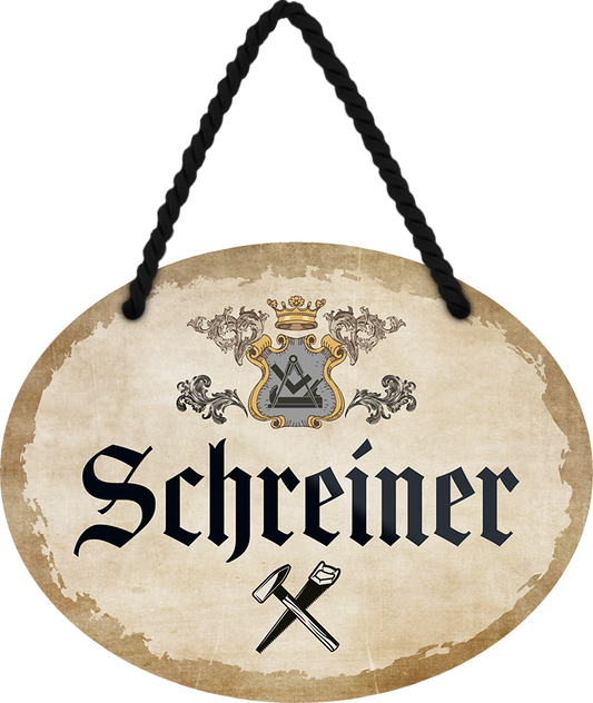 4252024245868	Schilderstore24	 ''Schreiner'' Schilderstore24 Blechschilder sind perfekt als Geschenk zu Weihnachten, Geburtstage, Feiern, Partys, Grillabende, Namenstag, Feiertag, Mädelsabend, Hochzeit. Jederzeit stilvoll im Wohnzimmer, Partykeller, Garage, Praxis, Büro,Architekt Hauseingang Handwerk Baustelle Arbeit Bau werkeln baustelle handwerker bauarbeiter