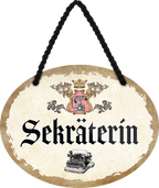 4252024245417	Schilderstore24	 ''Sekräterin'' Schilderstore24 Blechschilder sind perfekt als Geschenk zu Weihnachten, Geburtstage, Feiern, Partys, Grillabende, Namenstag, Feiertag, Mädelsabend, Hochzeit. Jederzeit stilvoll im Wohnzimmer, Partykeller, Garage, Praxis, Büro, Café, Hauseingang Büro Chef Angestellter Arbeit Job Arbeitsplatz Alltag Beruf Ausbildung